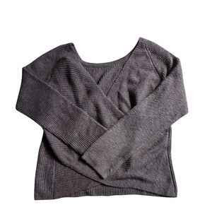 NWT Aerie Women's V- Neck Crossover Brown Knit Sweater Medium